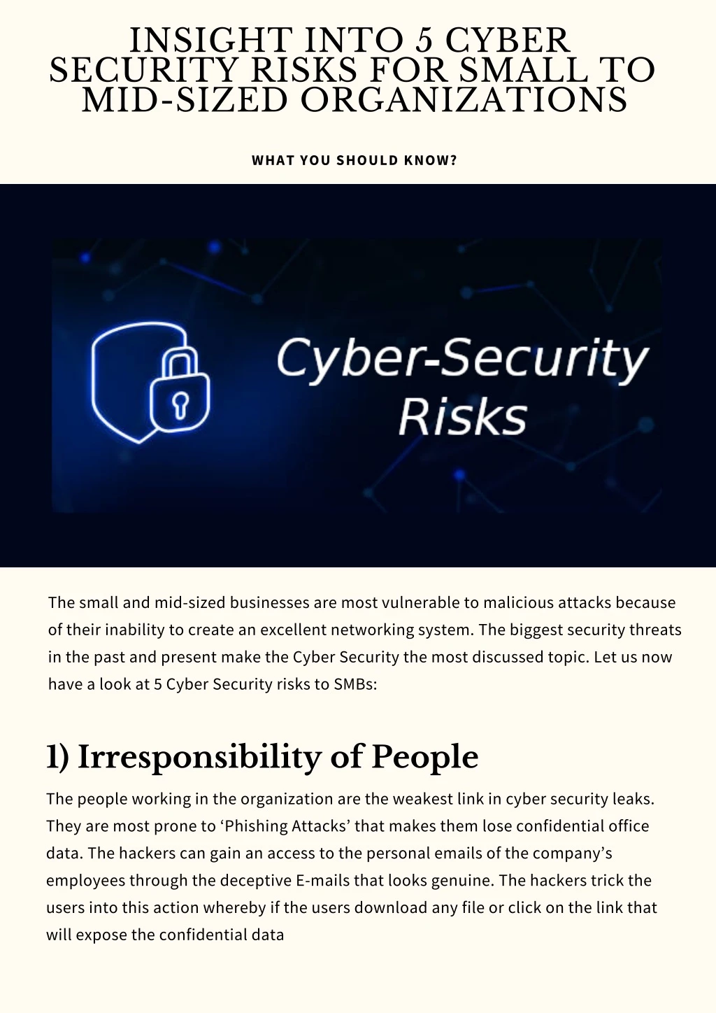 insight into 5 cyber security risks for small
