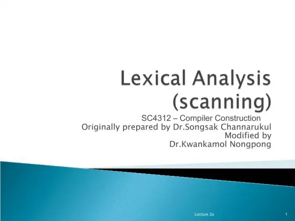 Lexical Analysis scanning