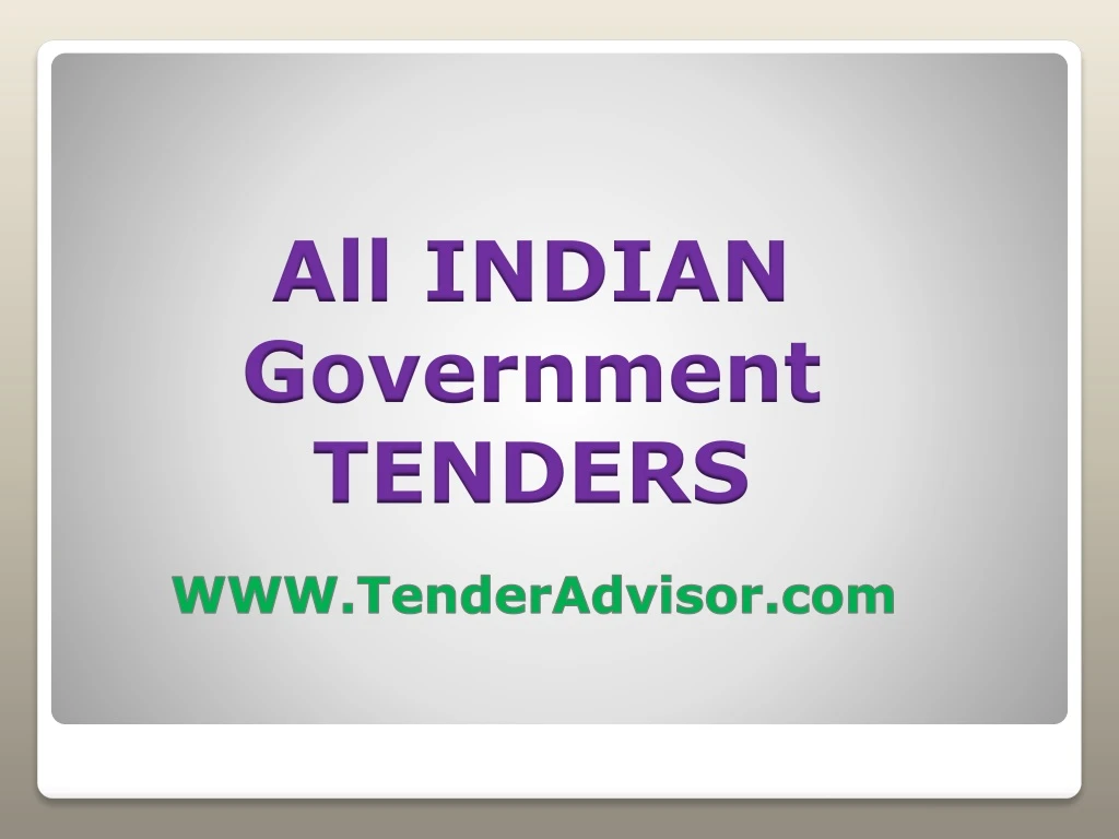 all indian government tenders
