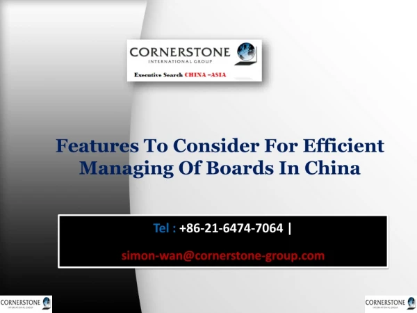 Features To Consider For Efficient Managing Of Boards In China