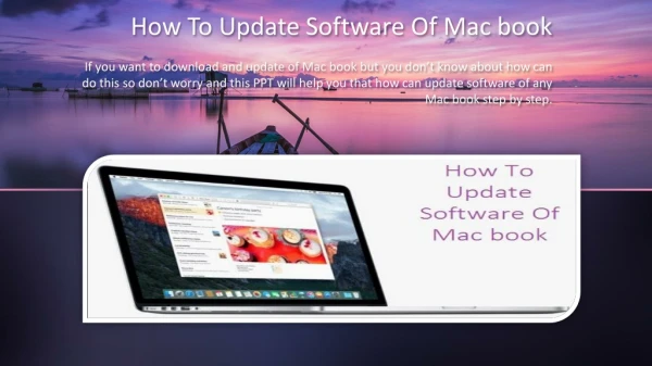 How To Update Software of Mac book?