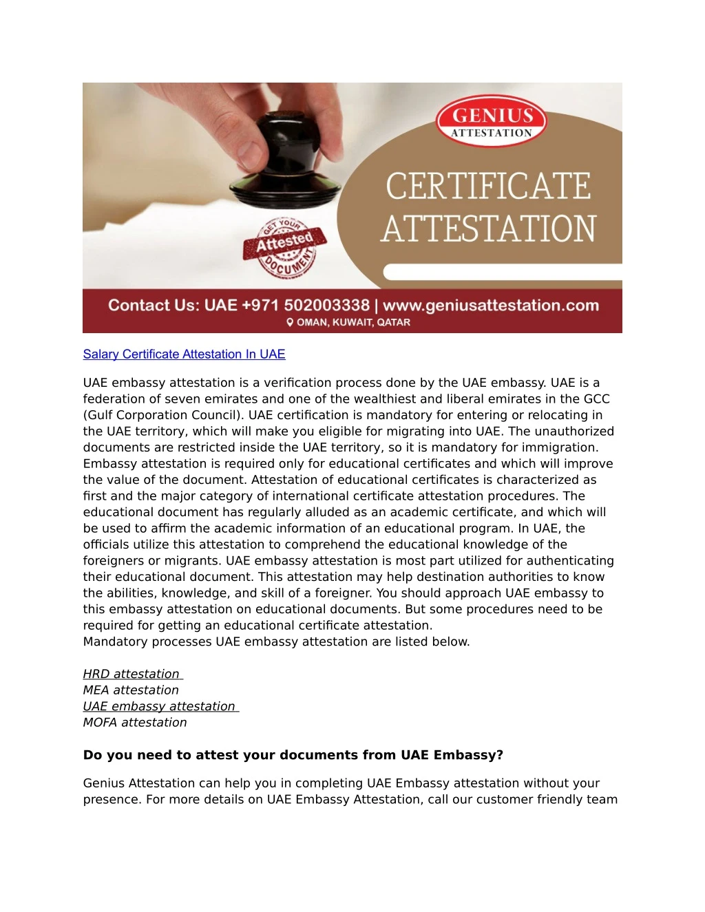 salary certificate attestation in uae