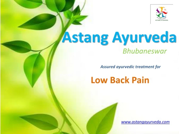 Ayurvedic Treatment for low back pain