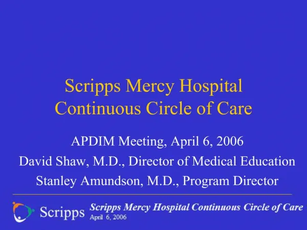 Scripps Mercy Hospital Continuous Circle of Care