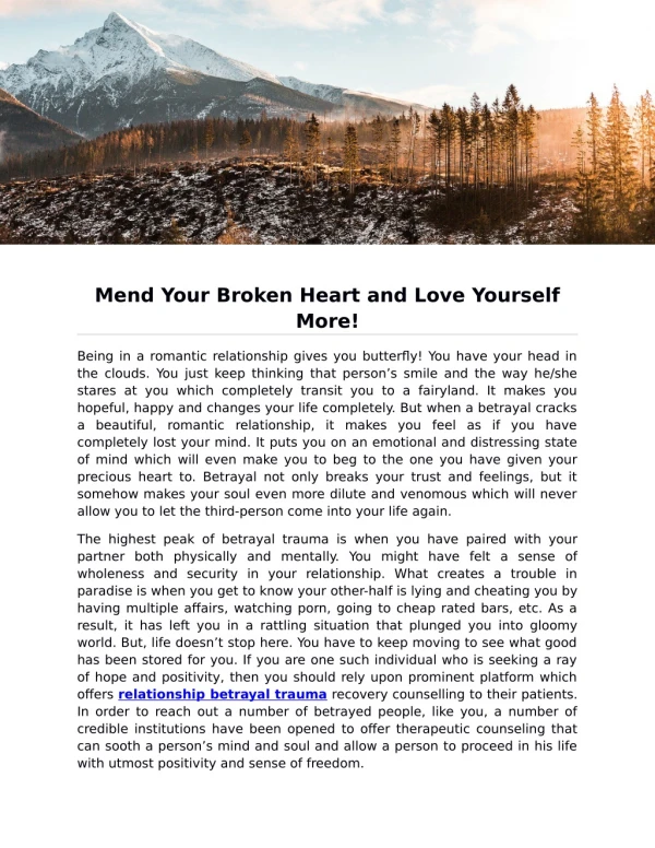 Mend Your Broken Heart and Love Yourself More!