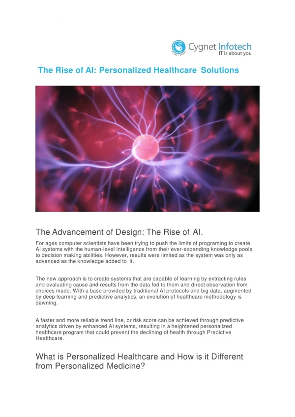 The Rise of AI: Personalized Healthcare Solutions