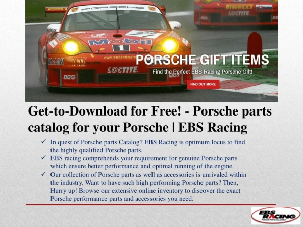 Get-to-Download for Free! - Porsche parts catalog for your Porsche EBS Racing