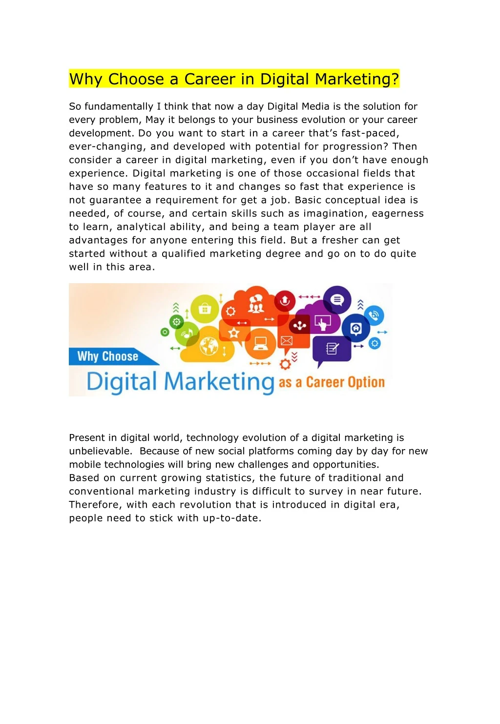 why choose a career in digital marketing