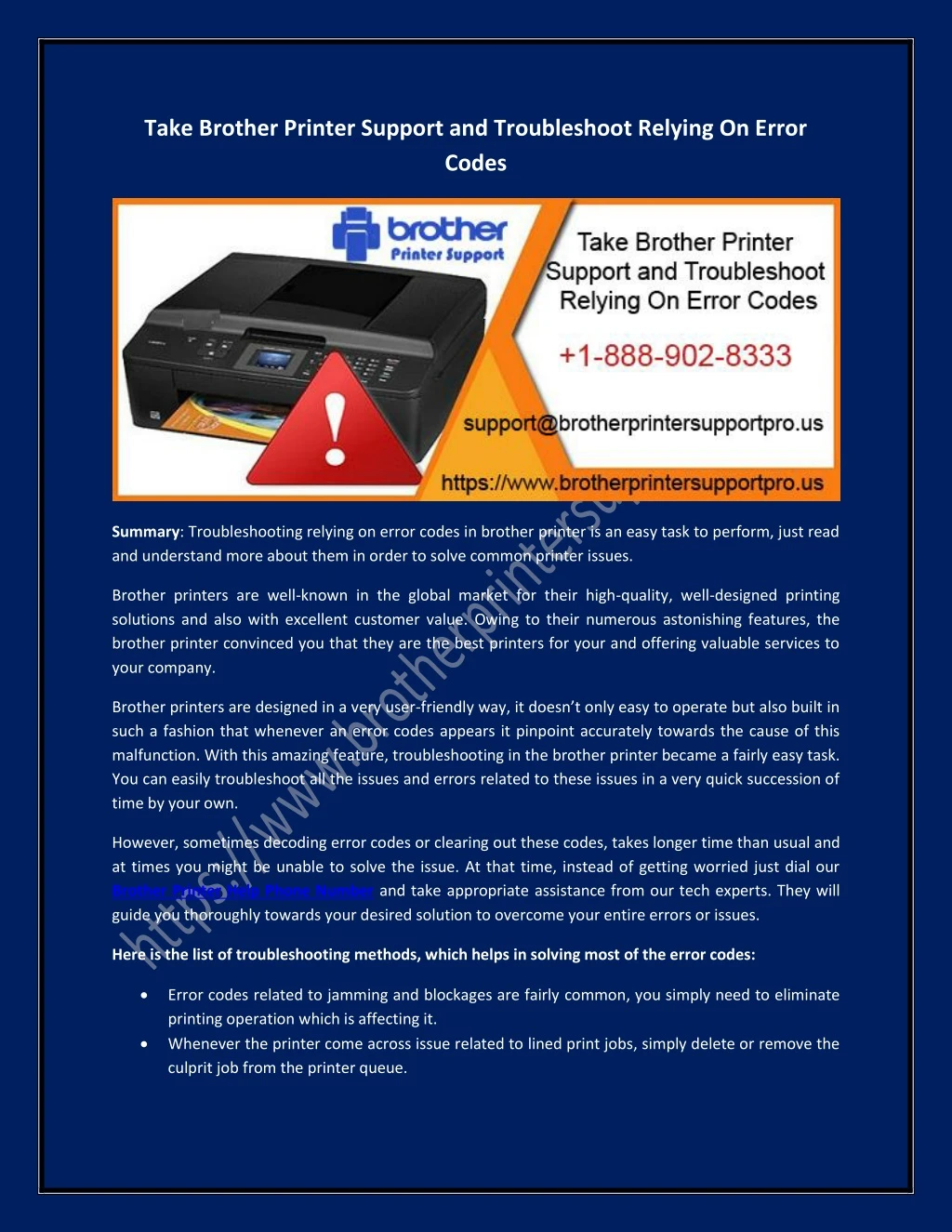 take brother printer support and troubleshoot