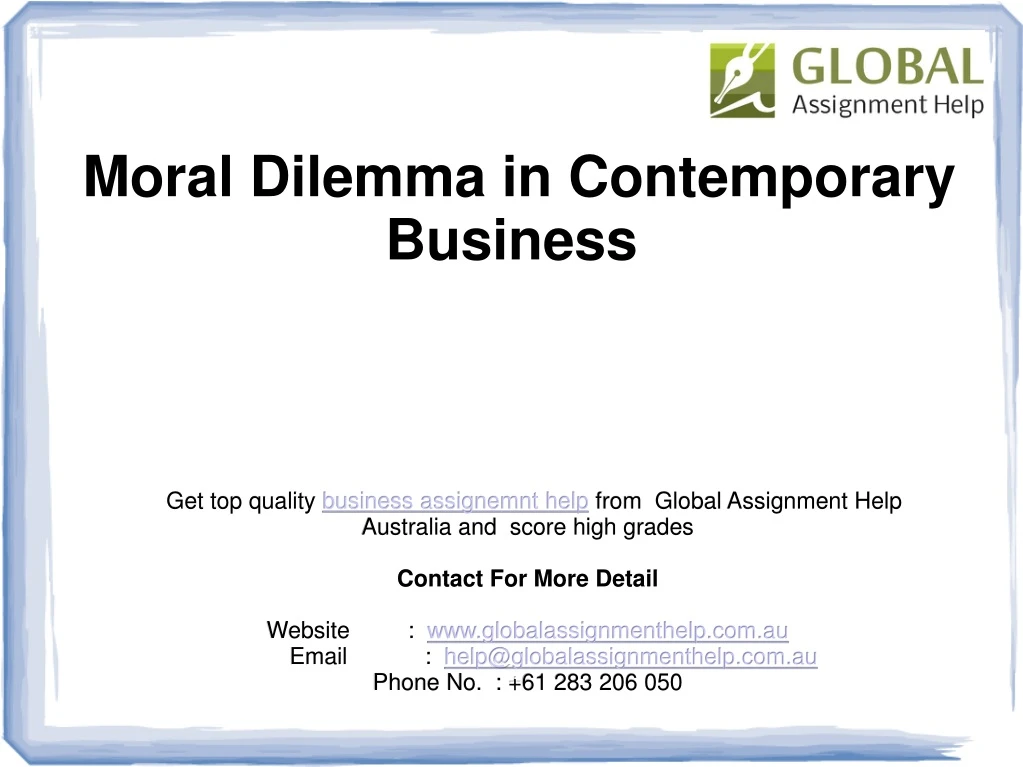 moral dilemma in contemporary business