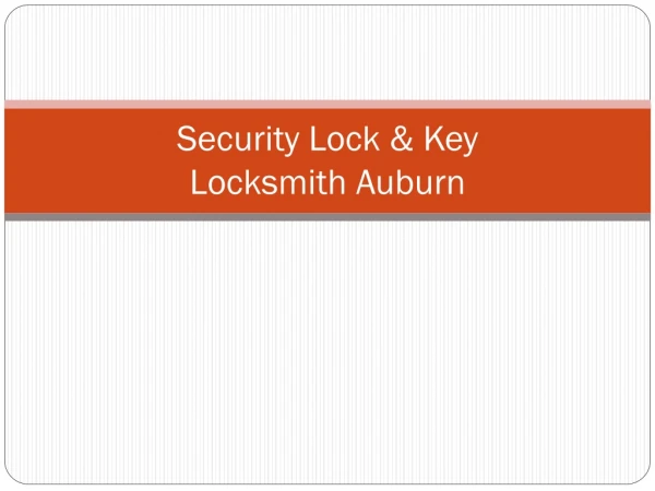 Locksmith Auburn - Security Lock & Key