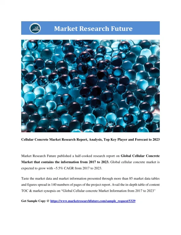 Cellular Concrete Market Research Report- Forecast 2023