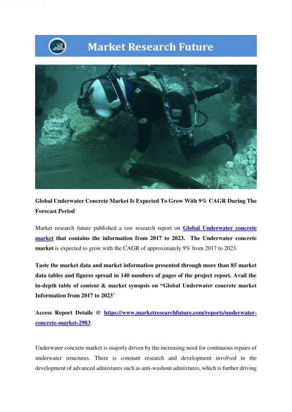 Underwater Concrete Market Research Report - Forecast to 2023