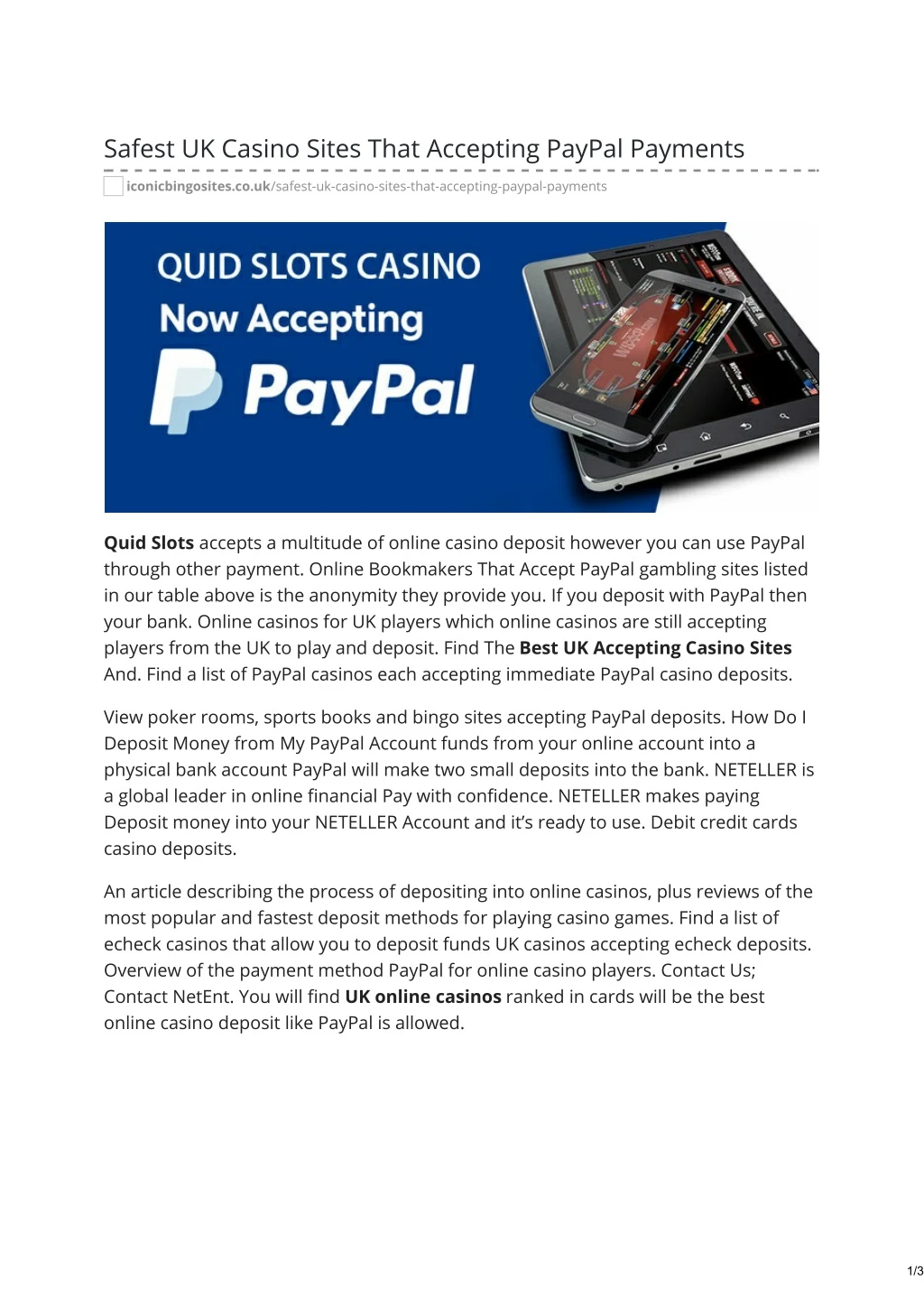 safest uk casino sites that accepting paypal