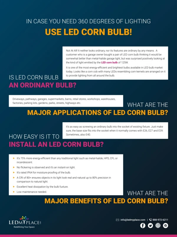 How to Have 360 Degrees of Lighting by LED Corn Bulb?