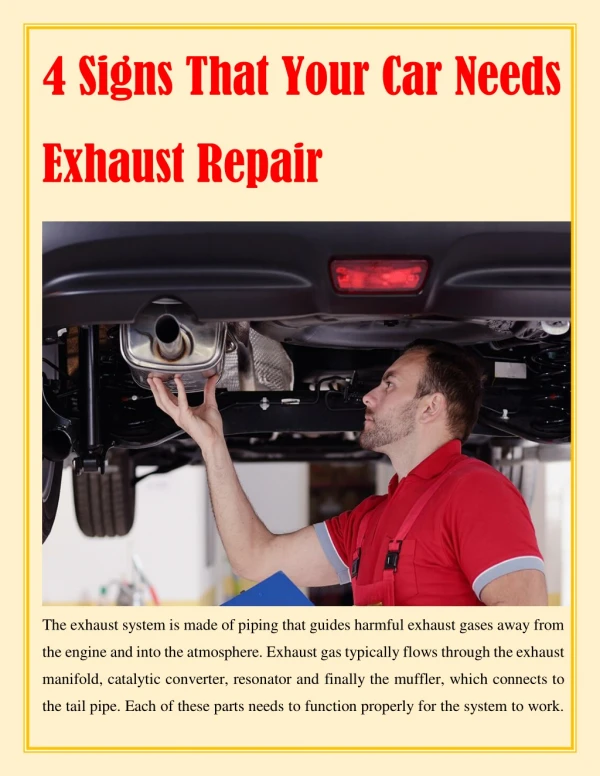 4 Signs That Your Car Needs Exhaust Repair