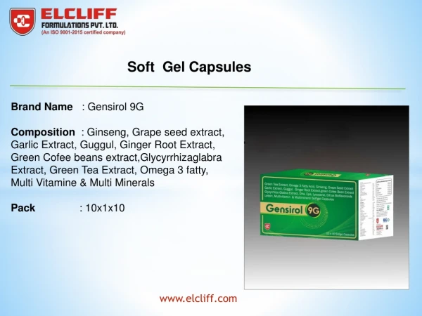 Soft Gel Capsules | Elcliff Formulations Pvt Ltd