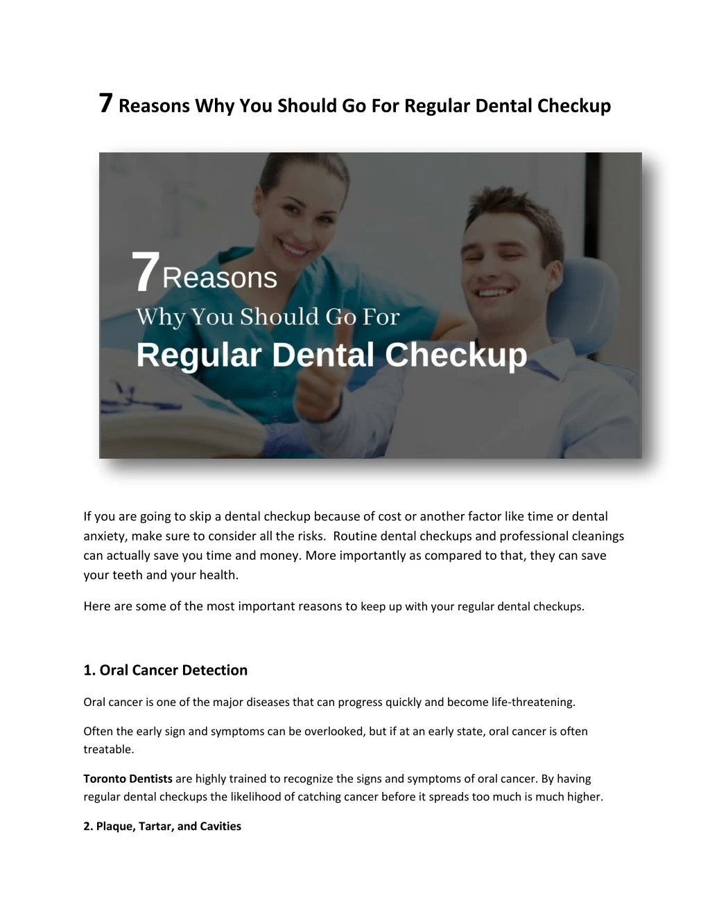7 reasons why you should go for regular dental