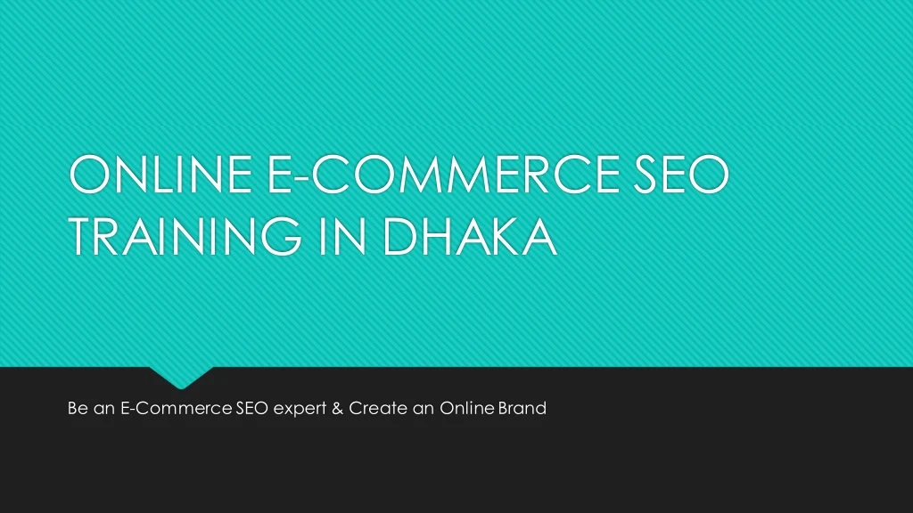 online e commerce seo training in dhaka