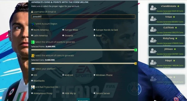 FIFA Mobile 19 Hacks & Cheats Tool Online Generator For Coins & Points