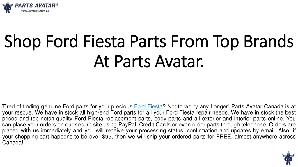 shop ford fiesta parts from top brands at parts avatar