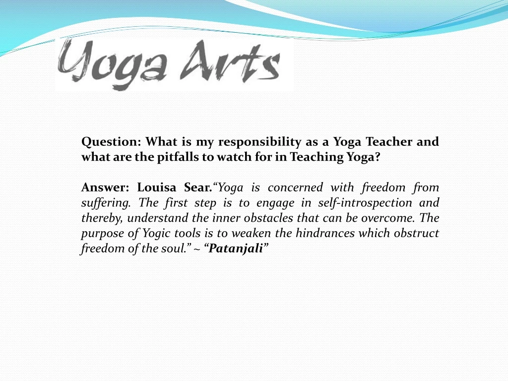 question what is my responsibility as a yoga