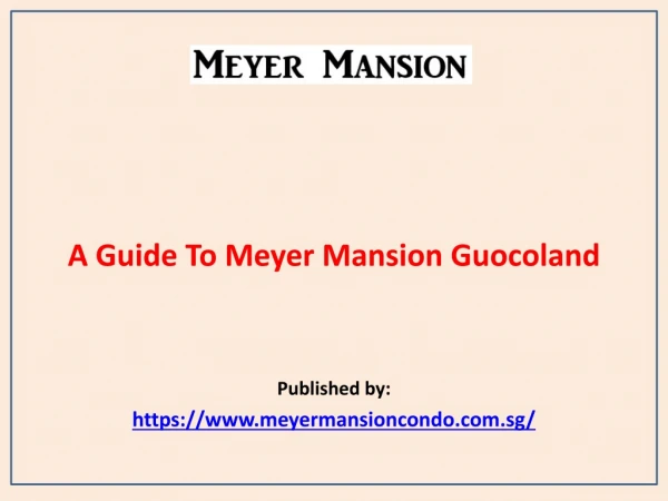 A Guide To Meyer Mansion Guocoland