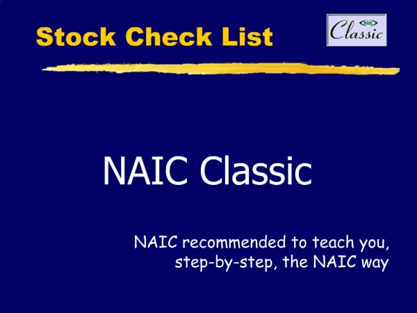Stock Check List