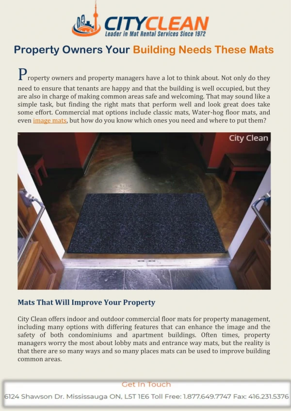 Property Owners: Your Building Needs These Mats