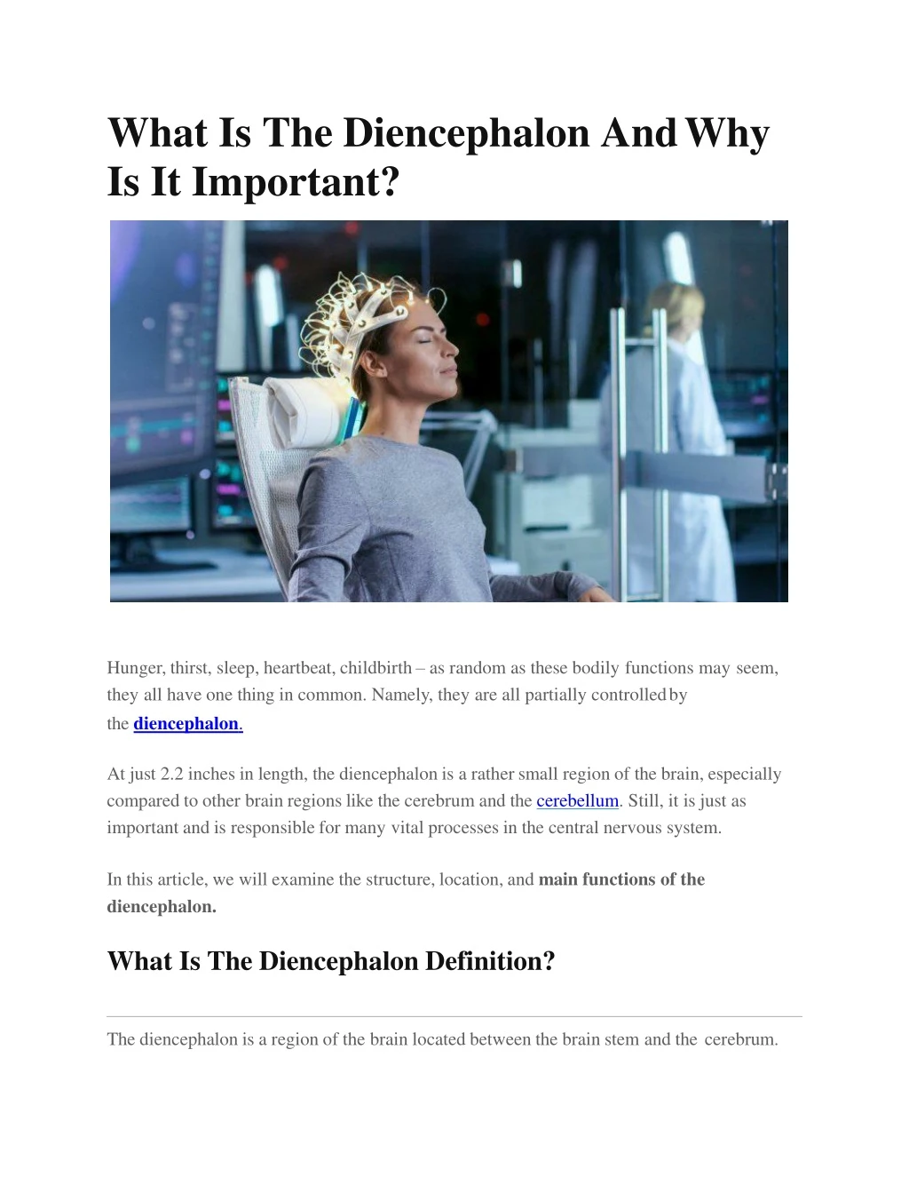 what is the diencephalon and why is it important