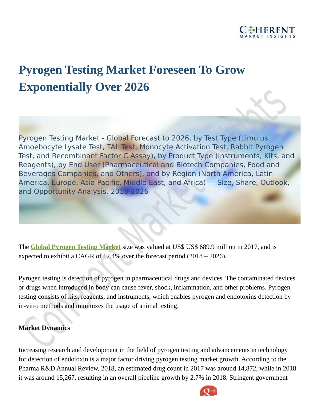 pyrogen testing market foreseen to grow