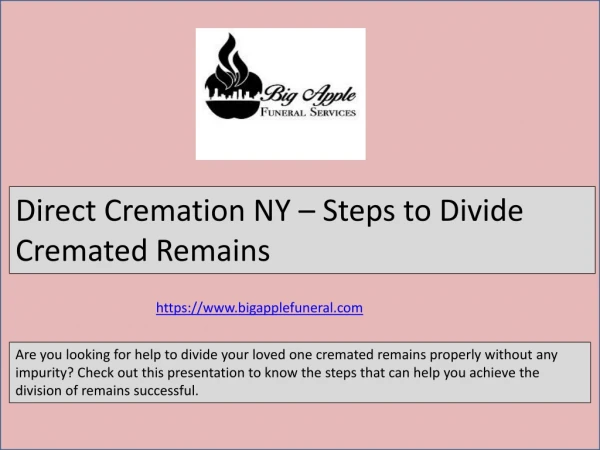 Direct Cremation NY – Steps to Divide Cremated Remains