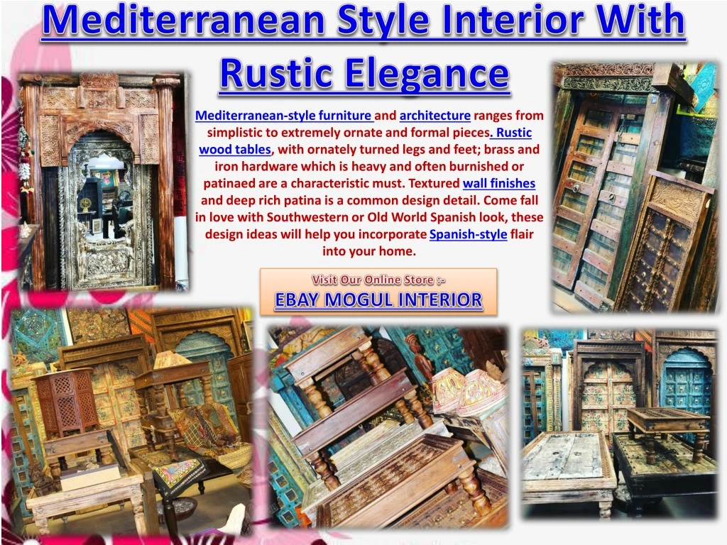 mediterranean style interior with rustic elegance
