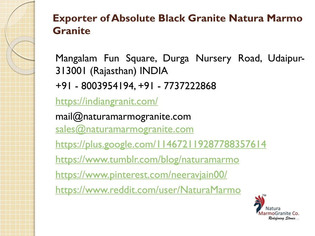 exporter of absolute black granite natura marmo granite