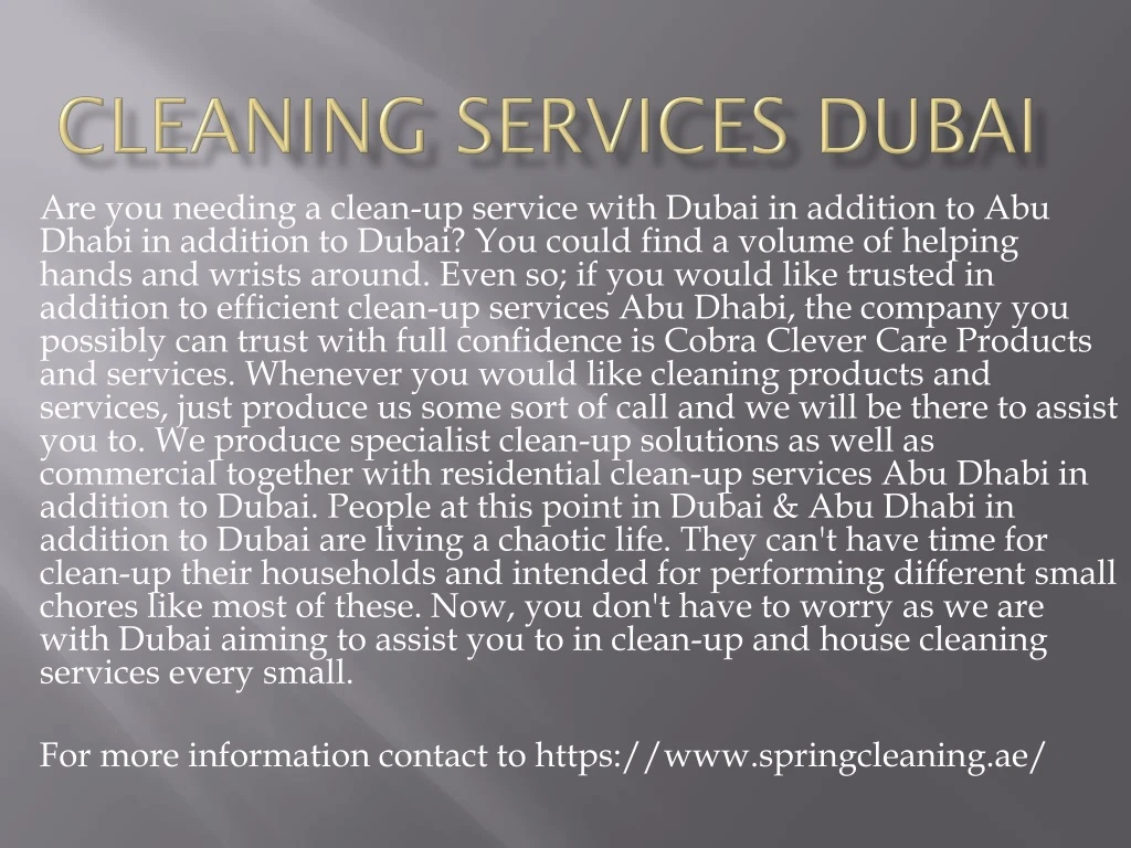 cleaning services dubai