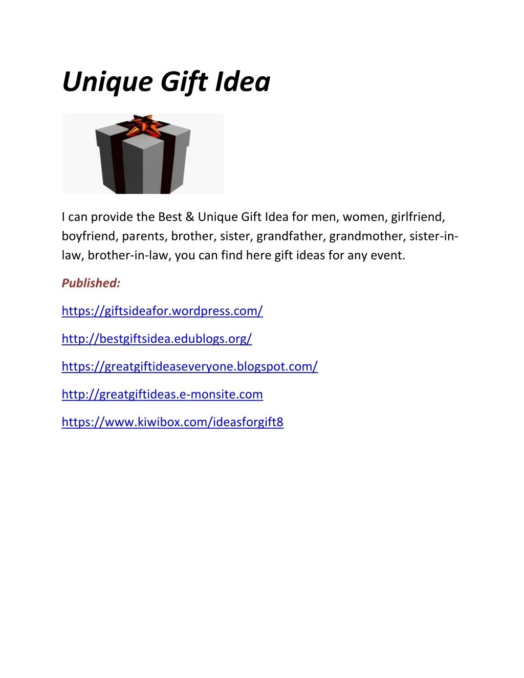 unique gift idea