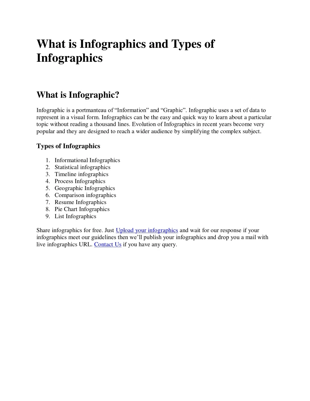 what is infographics and types of infographics