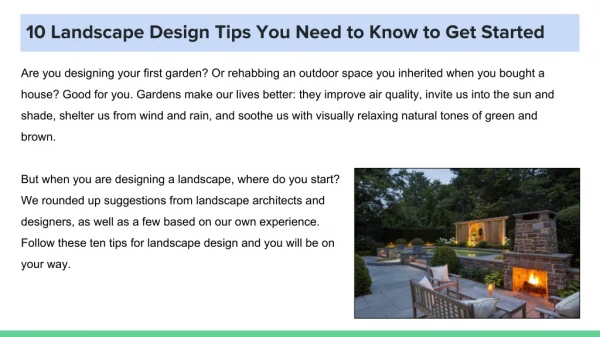 Landscape Design Tips For Newbie