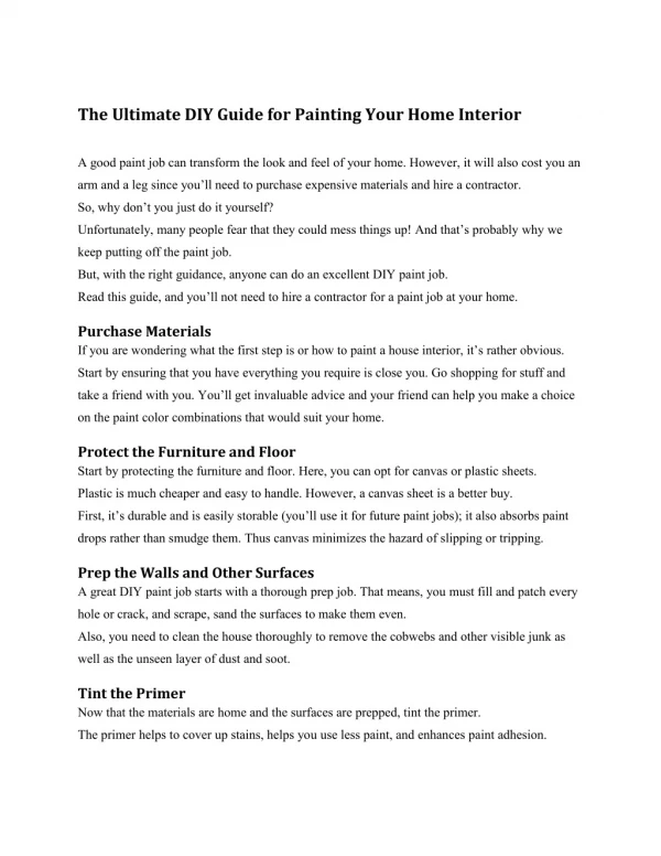 The Ultimate DIY Guide for Painting Your Home Interior