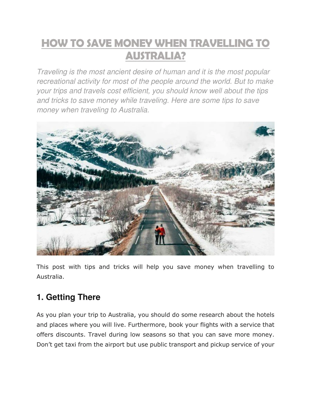 how to save money when travelling to australia