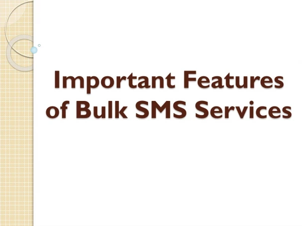 Important features of SMS Service - Moveosft