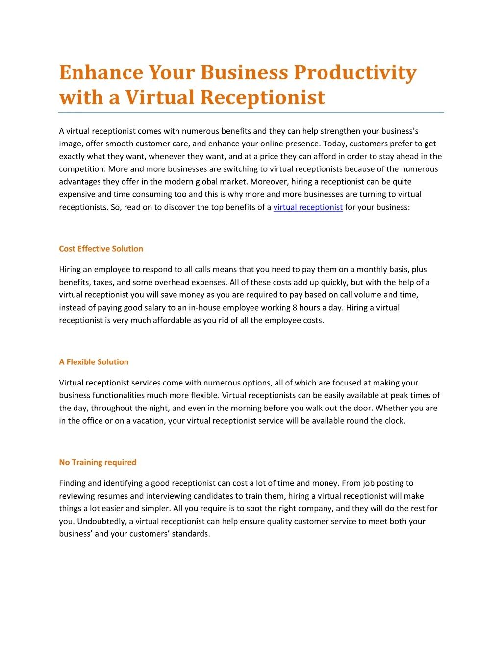 enhance your business productivity with a virtual