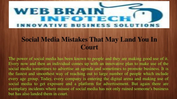 Social Media Mistakes That May Land You In Court