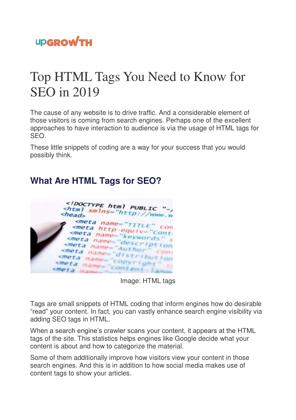 top html tags you need to know for seo in 2019