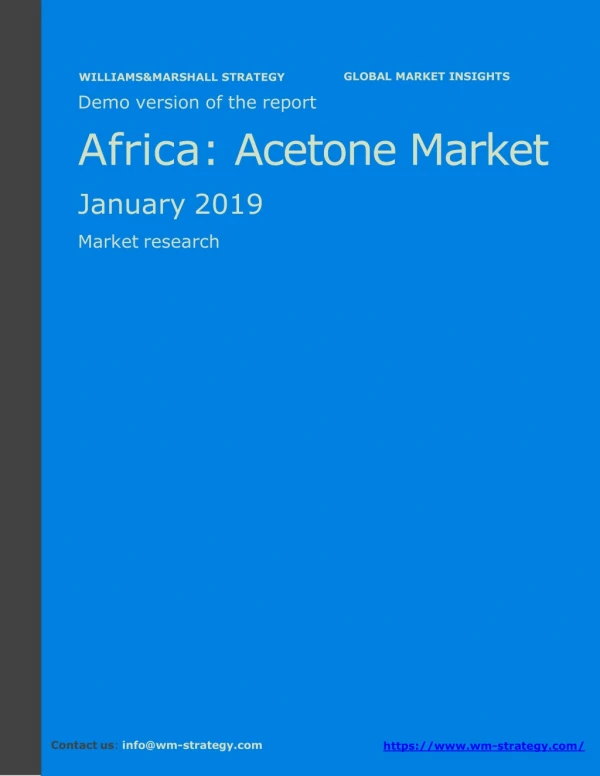 WMStrategy Demo Africa Acetone Market January 2019
