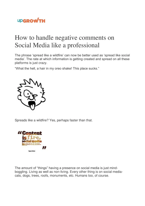How to handle negative comments on Social Media like a professional