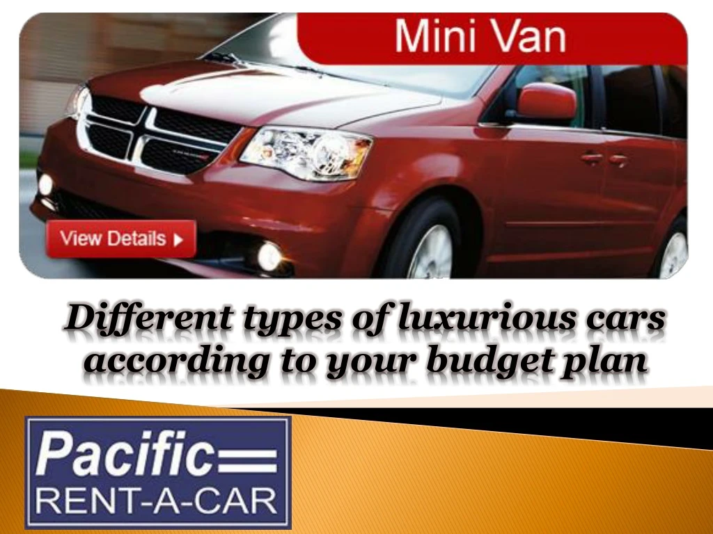 different types of luxurious cars according