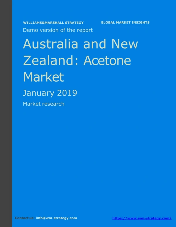 WMStrategy Demo Australia and New Zealand Acetone Market January 2019