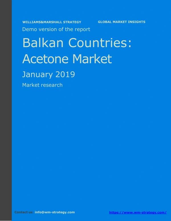 WMStrategy Demo Balkan Countries Acetone Market January 2019