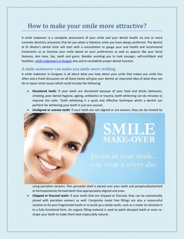 Smile Makeover in Gurgaon || Dental Clinic in Gurgaon